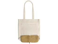 Складная сумка Jute из хлопка и джута с карманом