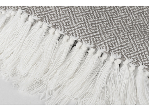 Плед акриловый с белой бахромой «Tassel»