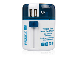 Адаптер с 2-мя USB-портами Twist & Slide