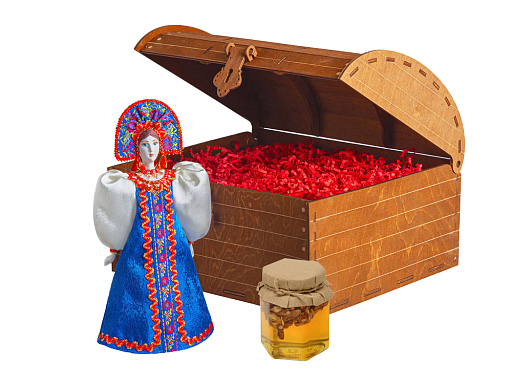 Подарочный набор: кукла фарфоровая, мёд с гецким орехом