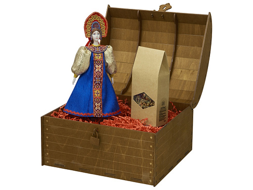 Подарочный набор: кукла фарфоровая, чай "Малина с мятой"